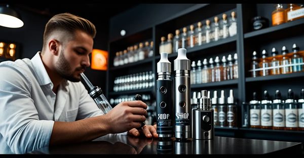 Boutique de vape : assemblage d'e-liquides et équipements premium